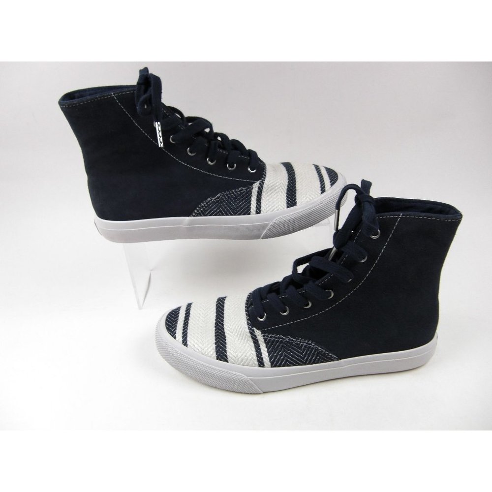 Men Sperry Topsider Sneakers/Shoes CVO Hi Top Linen Blue Sz 7